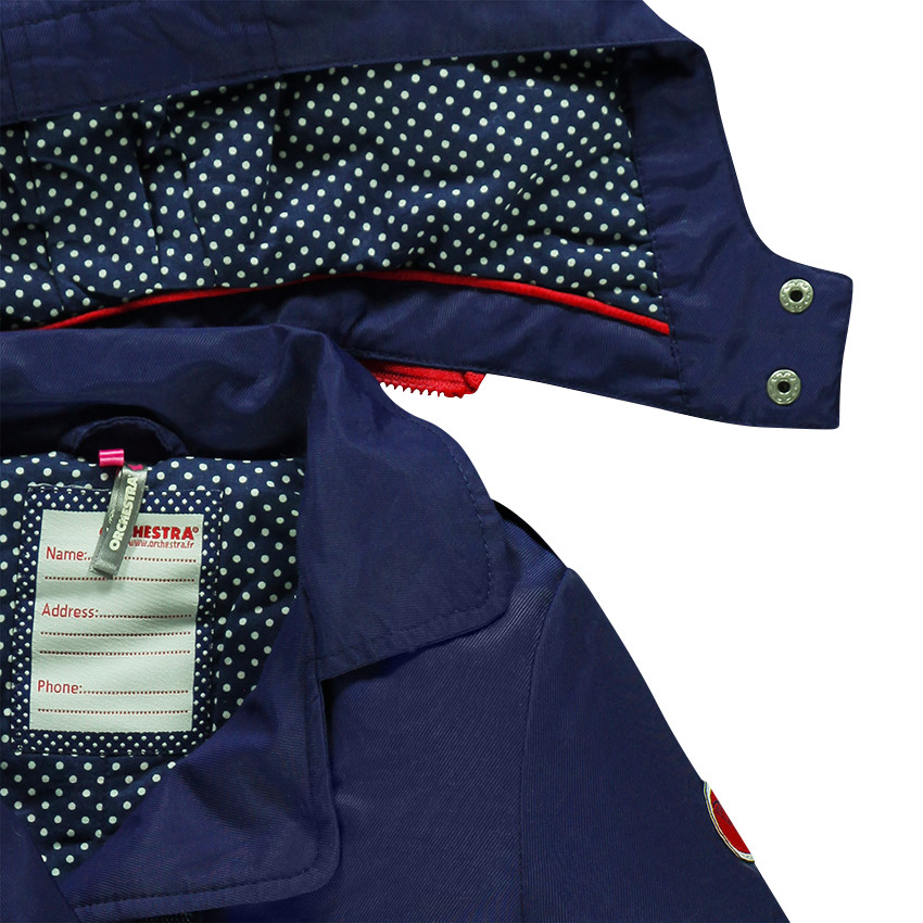 Trench en twill à capuche et ceinture amovibles doublé en popeline de coton 