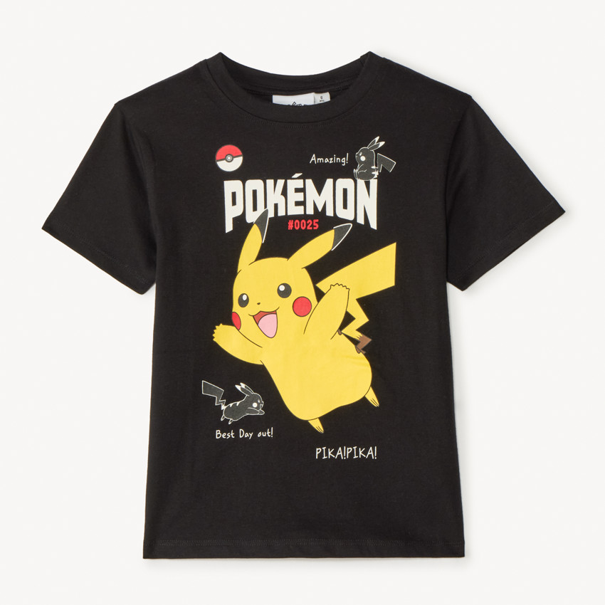 T-shirt manches courtes print Pikachu Pokémon pour garçon 