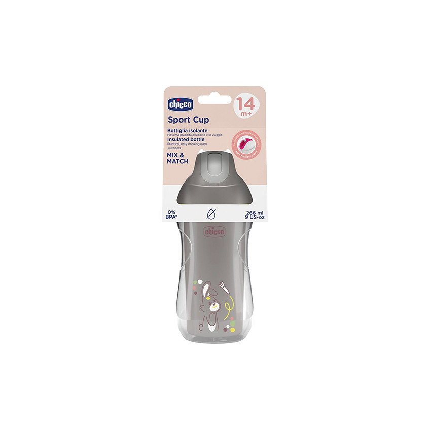TASSE A PAILLE DE SPORT GRIS 14M+ 