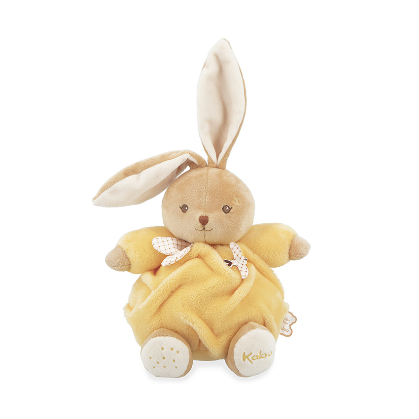 Peluche lapin Patapouf 17cm jaune 