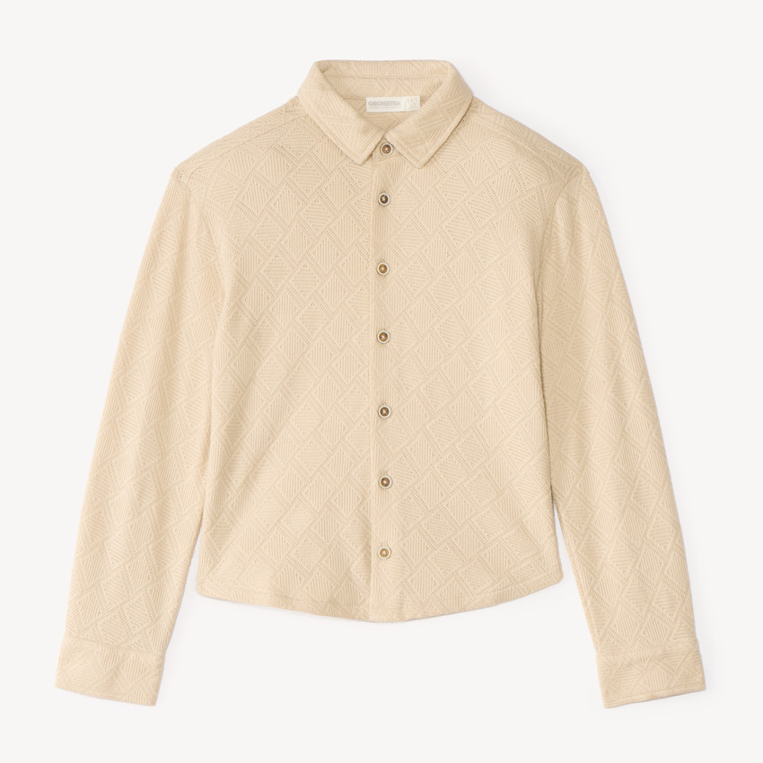 Chemise garçon manches longues texturée 