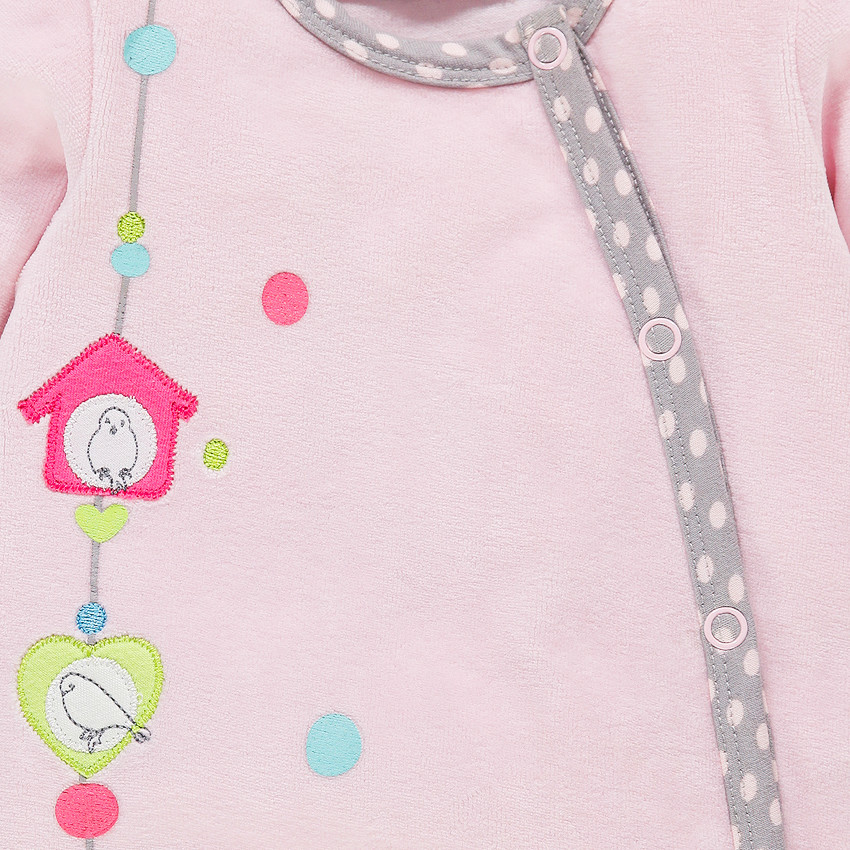 Dors-bien Little birds en velours et ouverture adaptée à l'âge  