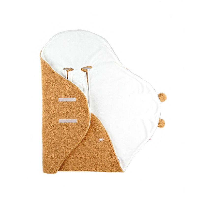 Couverture de promenade en teddy - Camel 