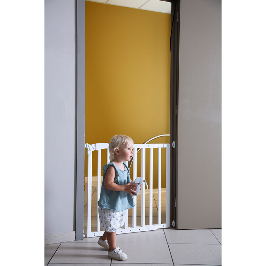 Barrière de porte/escalier Maestro 73.5-104 cm en bois - Blanc  