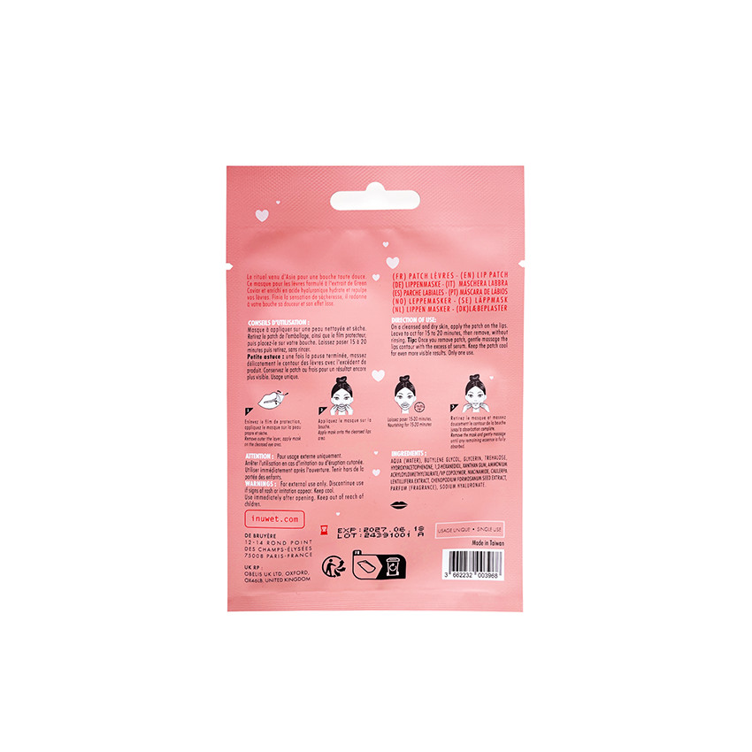 Patch hydratant et repulpant pour les lèvres  