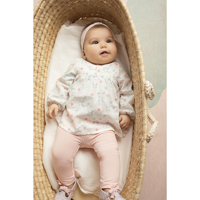 Ensemble tunique imprimée et legging en jersey pour bébé fille 
