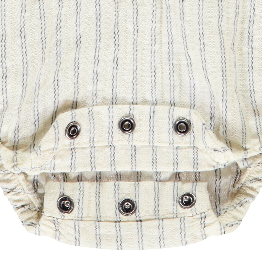 Barboteuse manches courtes à rayures pour bébé garçon 