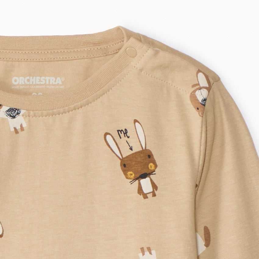 T-shirt manches longues imprimé fantaisie pour bébé garçon 