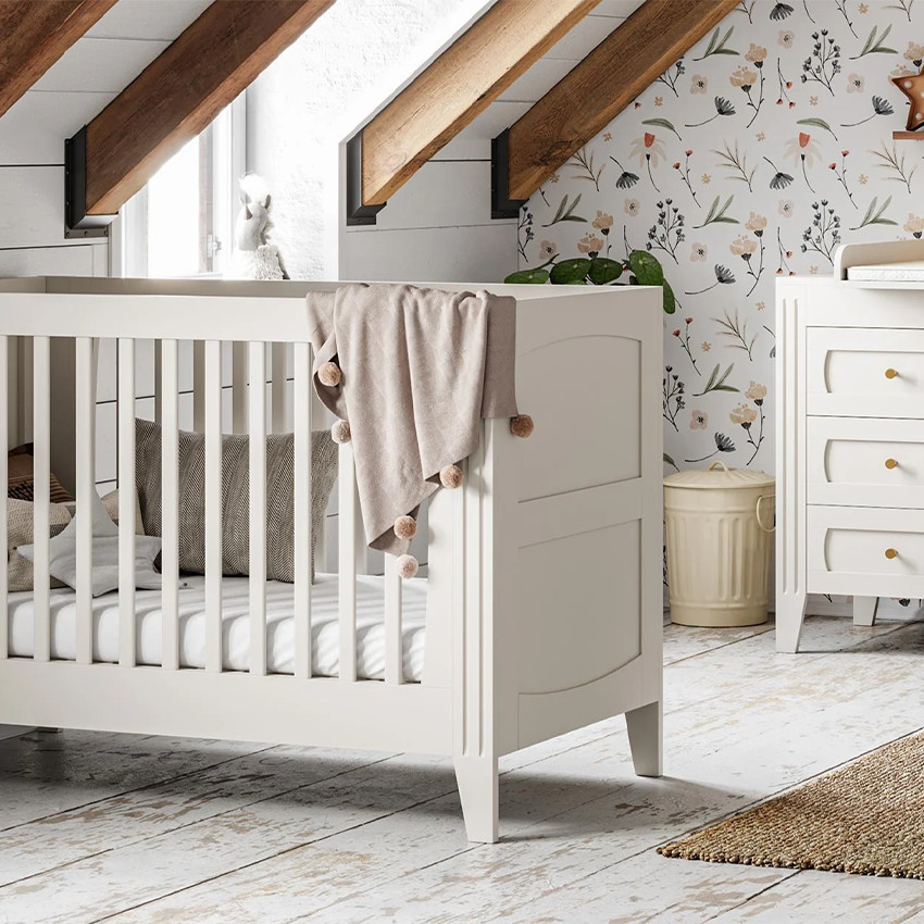 Lit bébé évolutif 70 x 140 cm Milenne sable-beige 