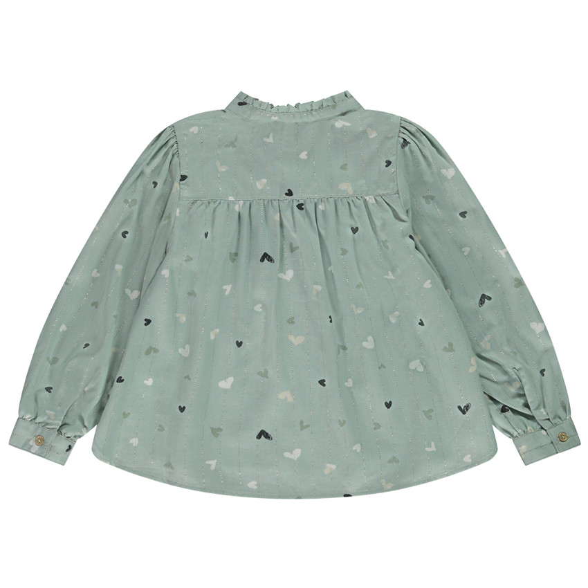 Tunique manches longues scintillante imprimé cœurs pour fille 