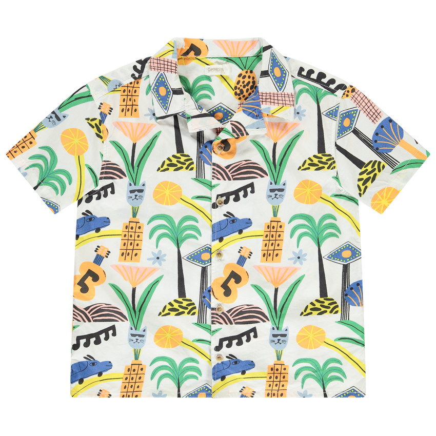 Chemise manches courtes imprimé fantaisie pour garçon 