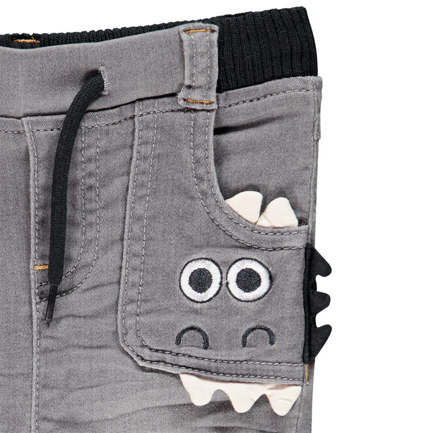 Jean effet délavé motif monstre pour bébé garçon 