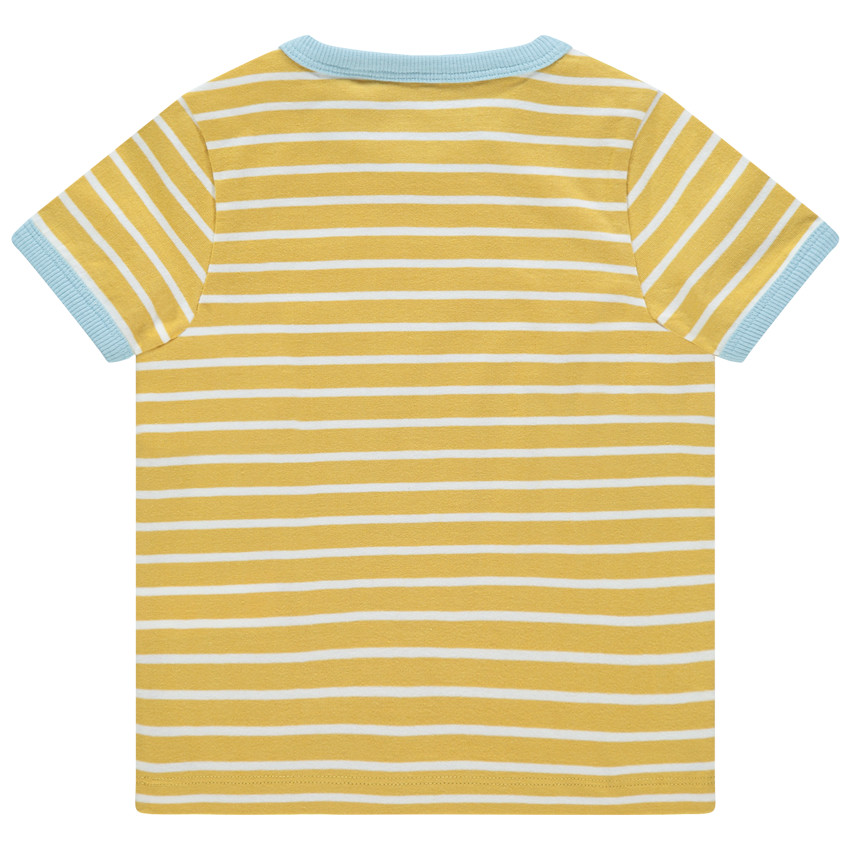 T-shirt manches courtes en coton bio rayé print girafe 
