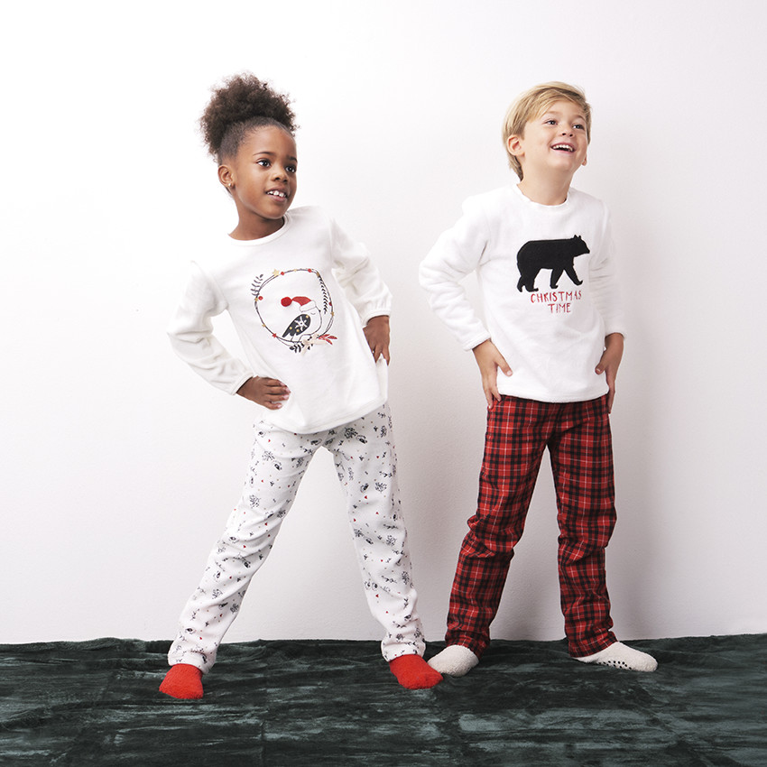 Nouvelle Mode Enfant En Bas Âge Fille Pyjama Ensemble Noël Dessin