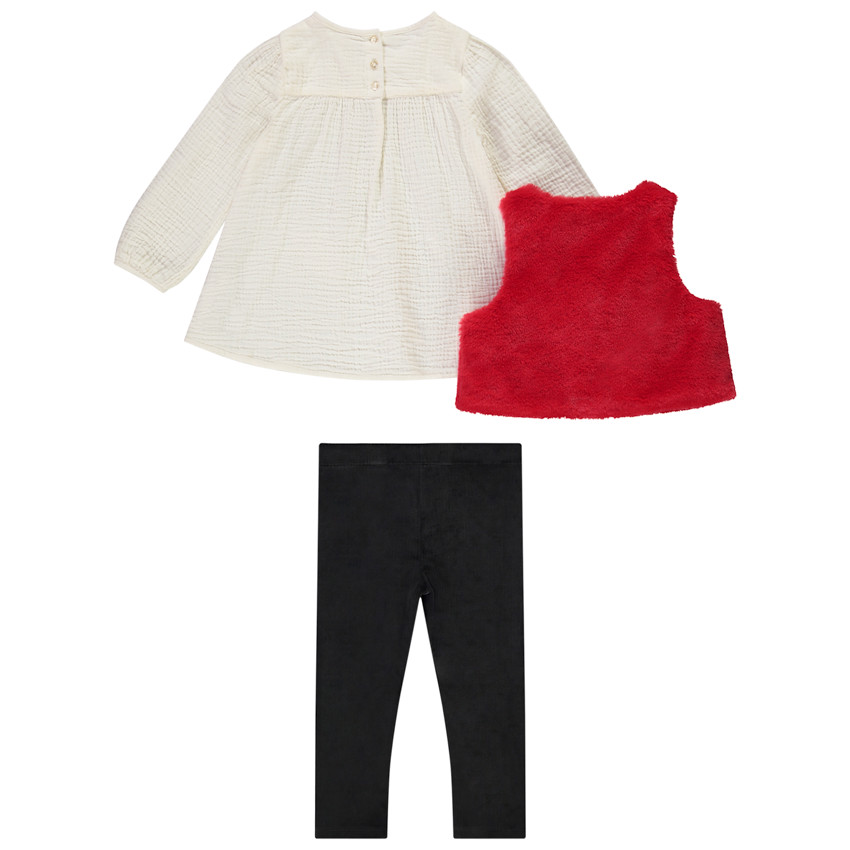 Ensemble 3 pièces print fantaisie pour bébé fille 