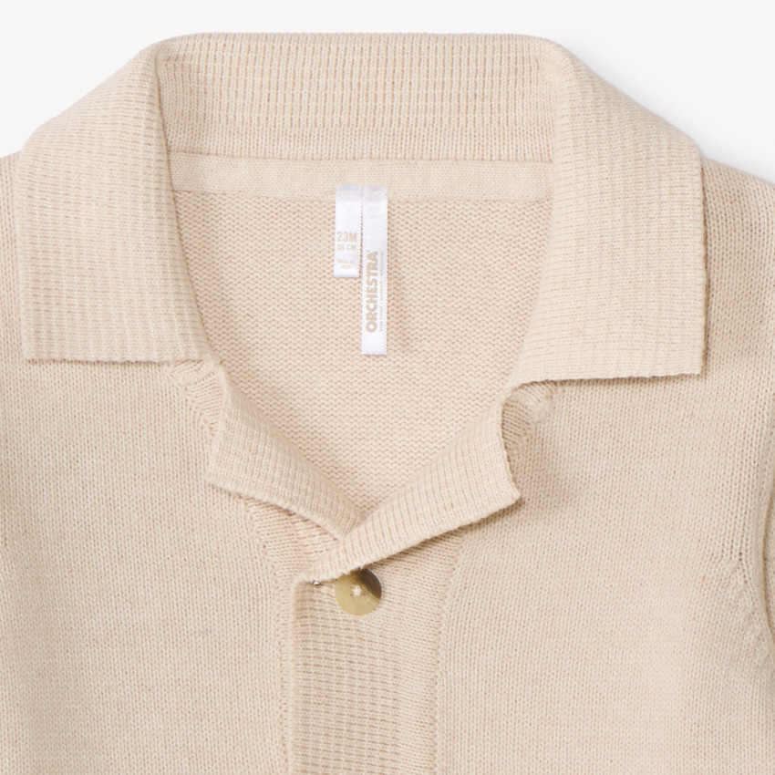 Gilet manches longues en tricot col tailleur pour bébé garçon 