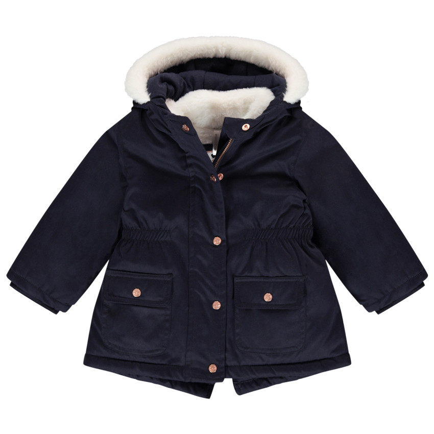Parka 2 en 1 doublée sherpa à poches pour bébé fille