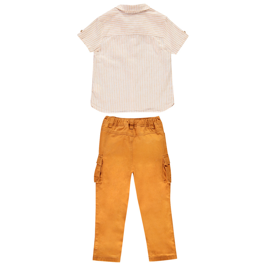 Ensemble chemise rayée et pantalon cargo pour bébé garçon 