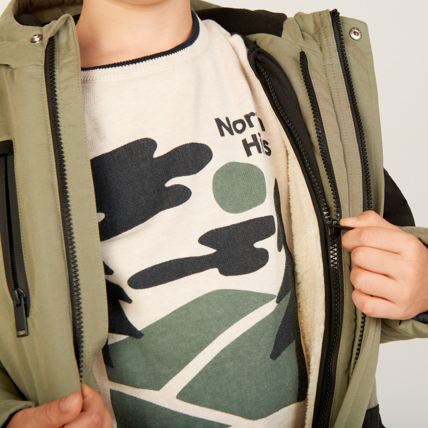 Parka 2 en 1 avec gilet en sherpa pour garçon 