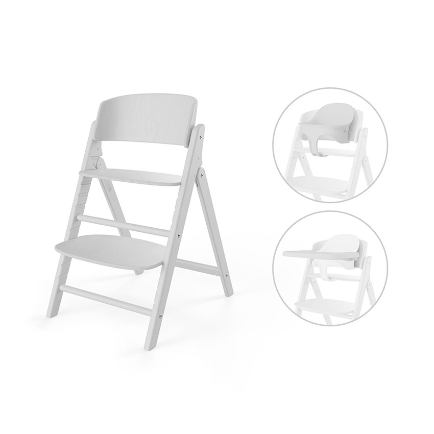 Chaise haute évolutive Click & Fold 3 en 1 all white