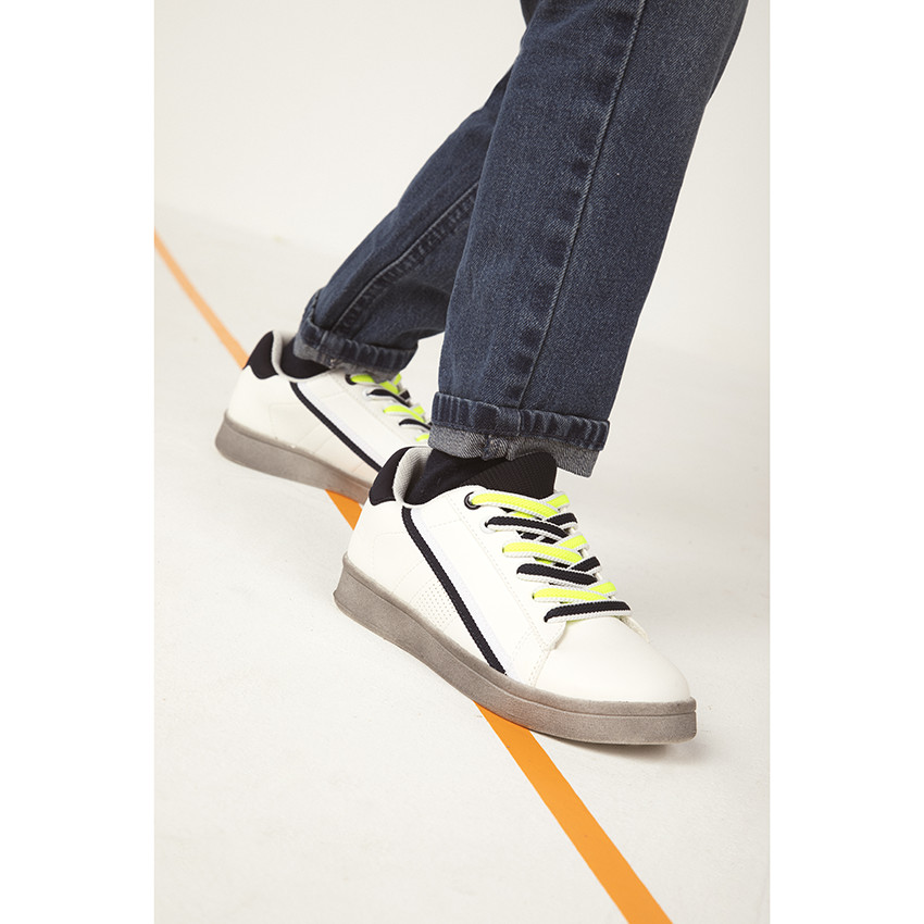 Baskets basses à lacets élastiqués pour enfant garçon 