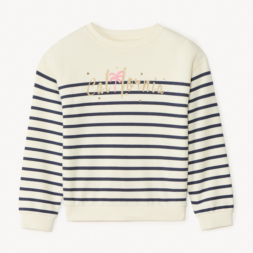 Sweat en molleton marinière pour fille