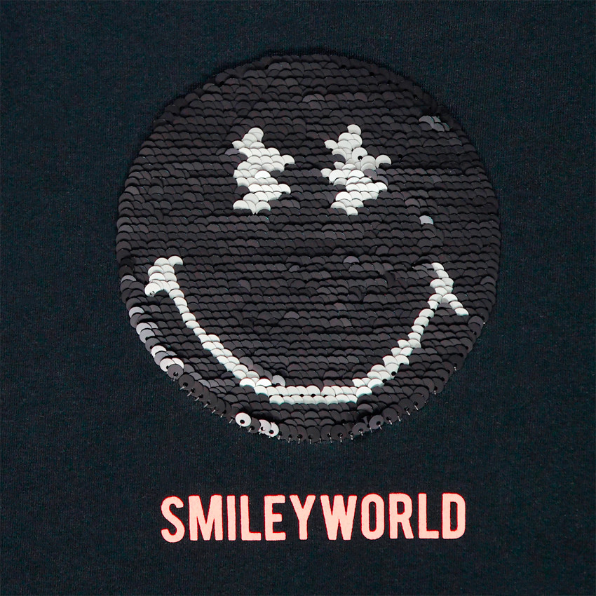 Débardeur uni motif SmileyWorld en sequins magiques Main Débardeur uni motif SmileyWorld en sequins magiques
