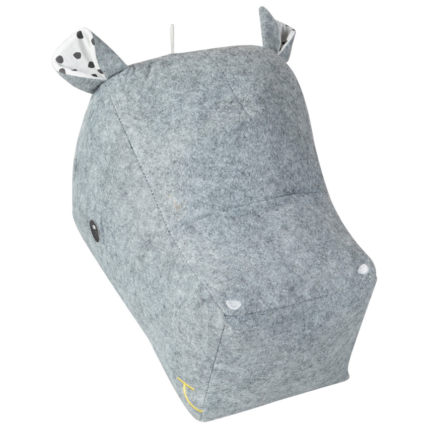 Tête d'hippopotame fantaisie à fixer au mur 
