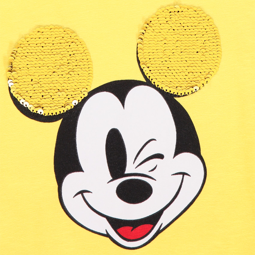 T-shirt manches courtes en print Mickey Disney et sequins magiques 