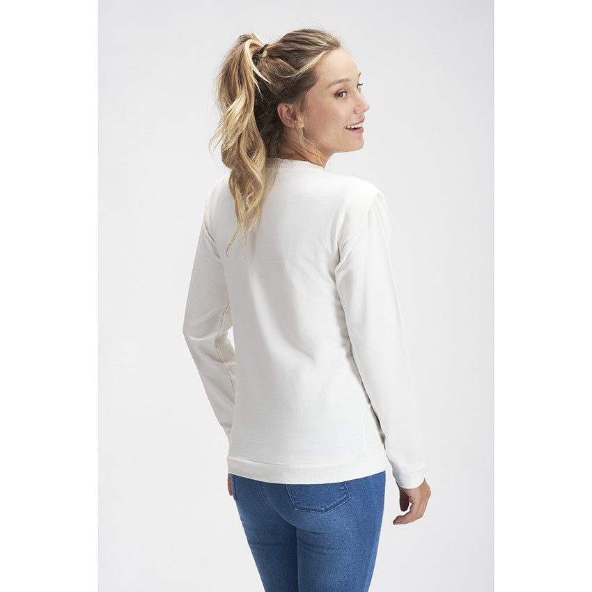 Sweat de grossesse et d'allaitement en french terry avec broderie Main Sweat de grossesse et d'allaitement en french terry avec broderie