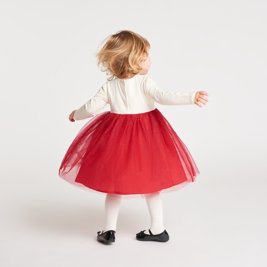 Robe de fête en maille et tulle bébé fille 