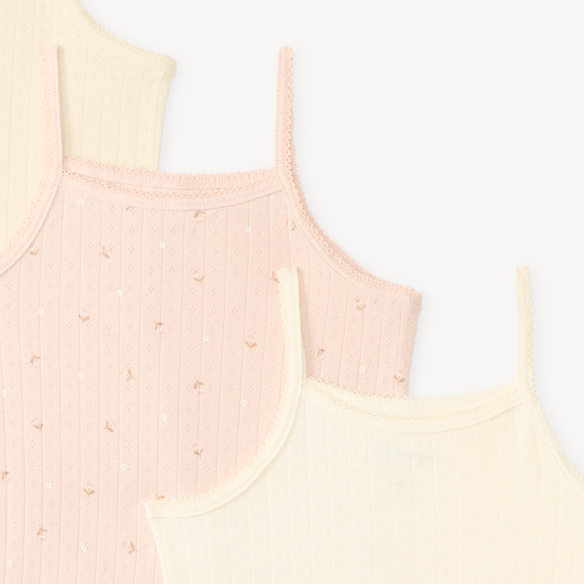 Lot de 3 maillots de corps à bretelles fille 