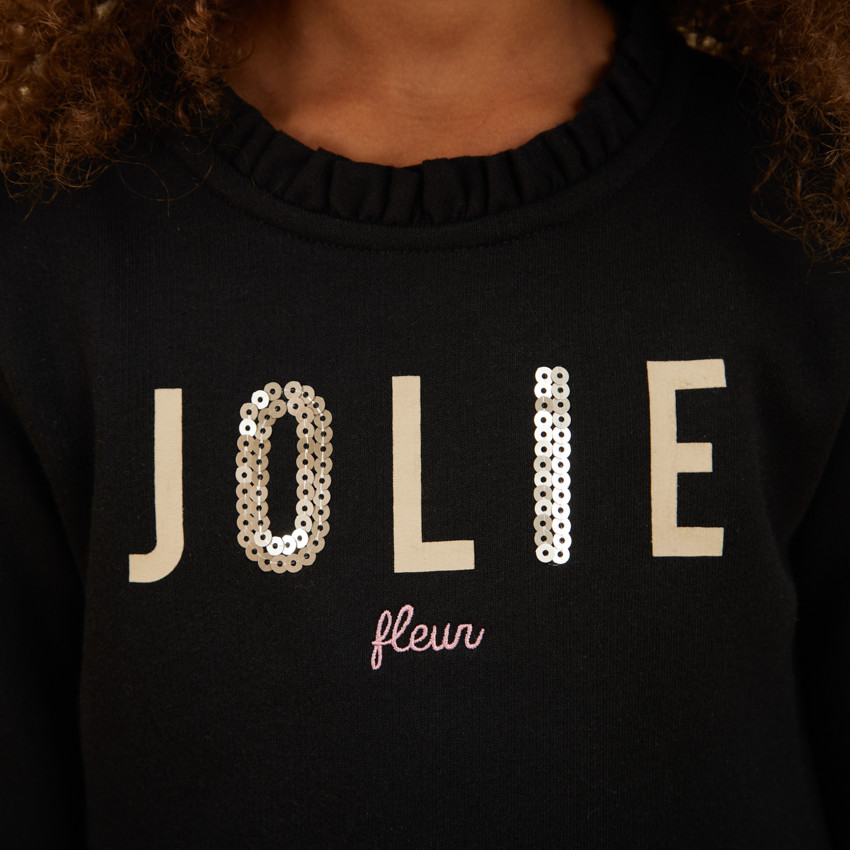 Robe bi-matière effet 2 en 1 avec sequins pour fille 