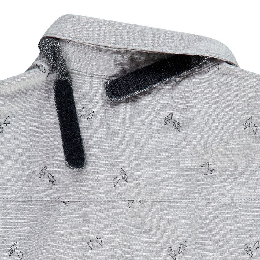 Chemise manches longues imprimée avec noeud papillon amovible 