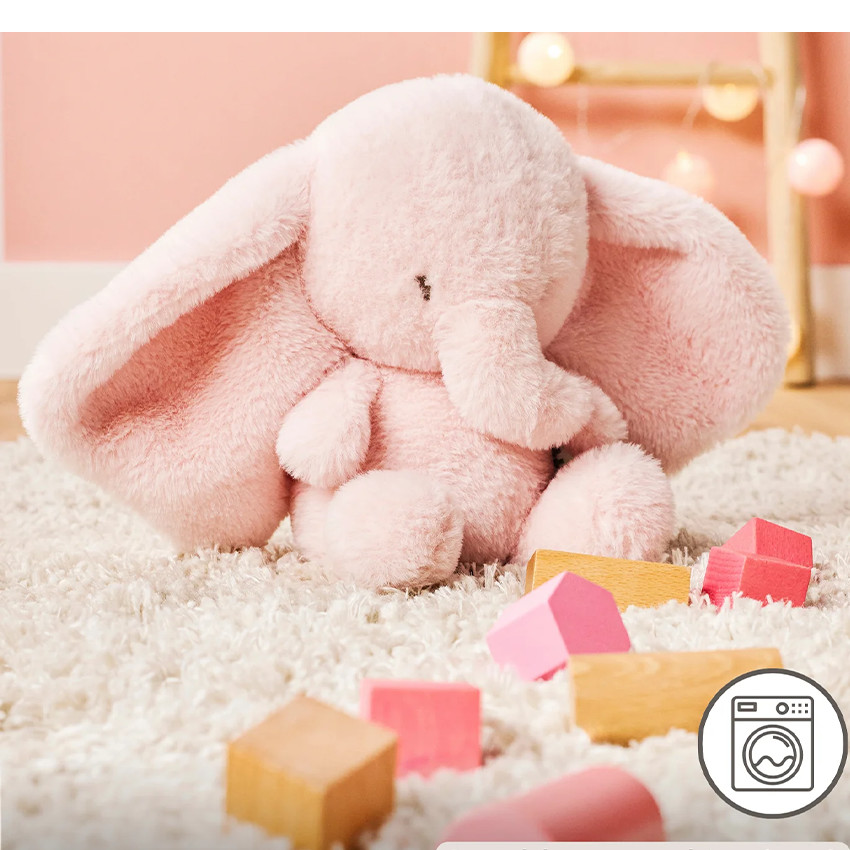 Peluche éléphant - Fanfan - Rose - 30 cm 