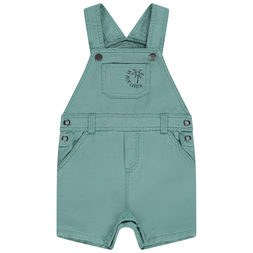 salopette courte print palmier pour bébé garçon - turquoise