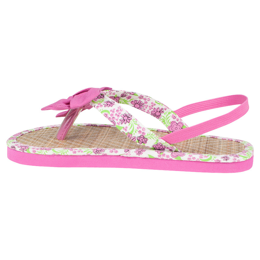 Tongs à fleurs et noeud 