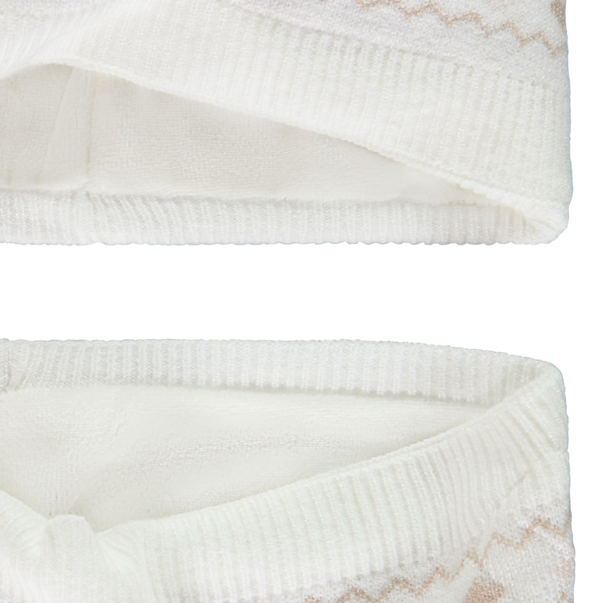Ensemble bonnet + snood en tricot jacquard pour bébé fille 