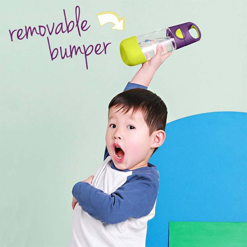 Gourde Tritan avec paille silicone pou renfants 450ml Indigo Rose 