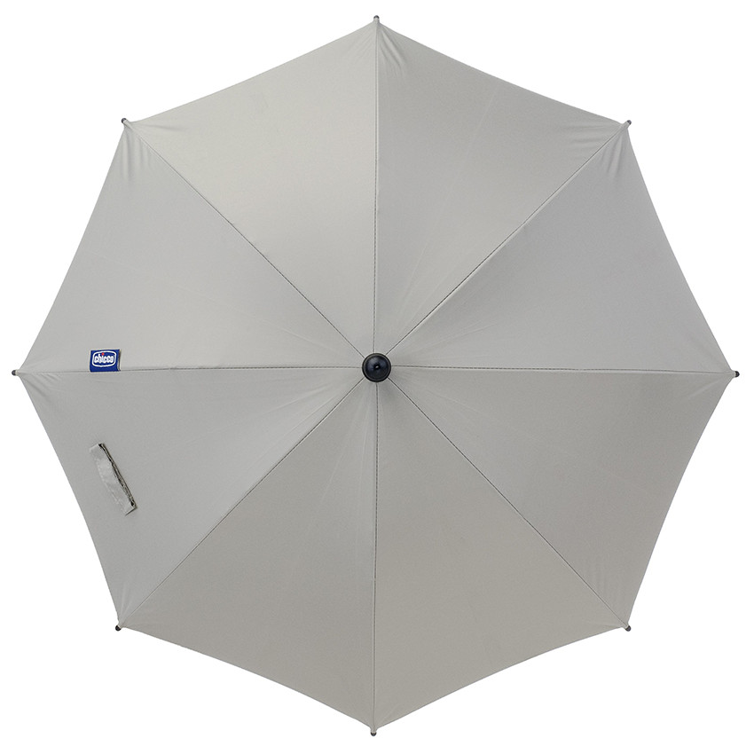 Ombrelle Poussette Universelle Gris Parapluie de Protection Solaire UV 50 Diamètre 75cm avec Pince de Fixation Réglable pour Landau Poussette 