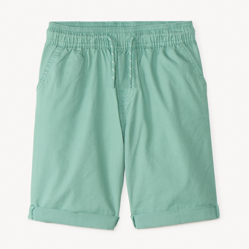 Bermuda uni en popeline pour garçon