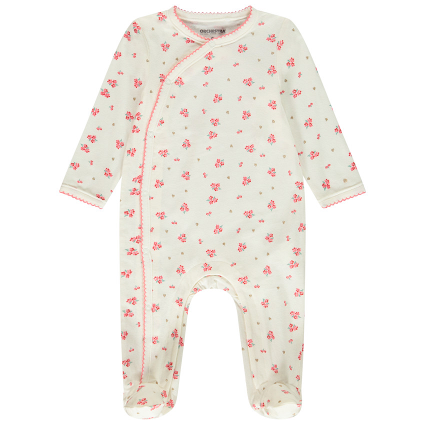 Dors-bien en jersey imprimé fleuri pour bébé fille 