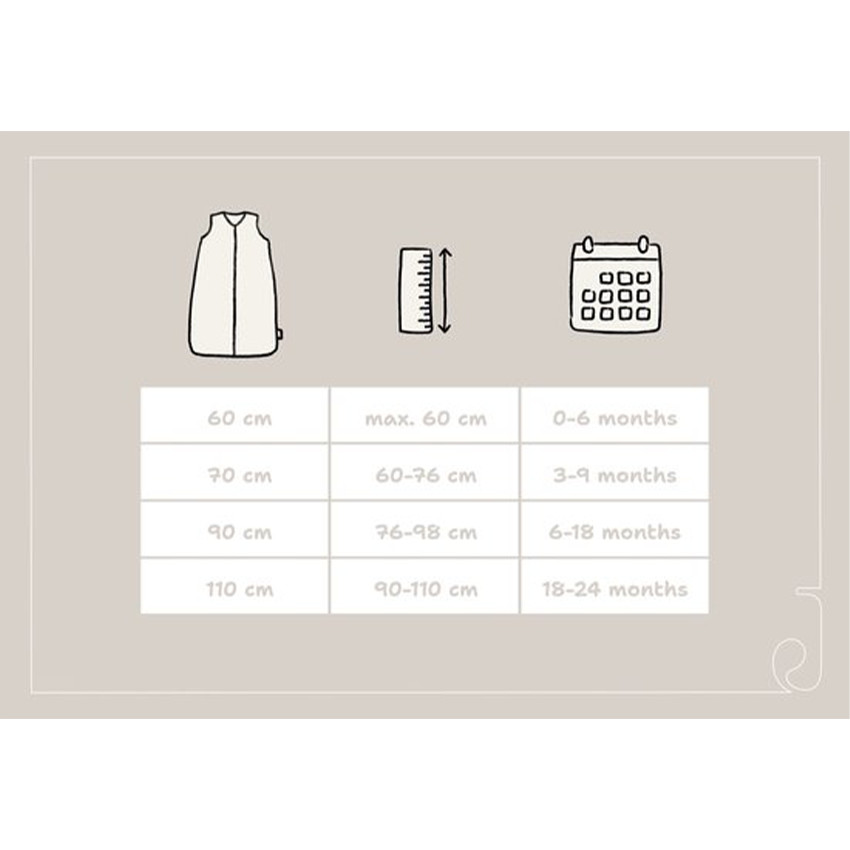 Gigoteuse sans manches 90cm gaze de coton Sea Green 