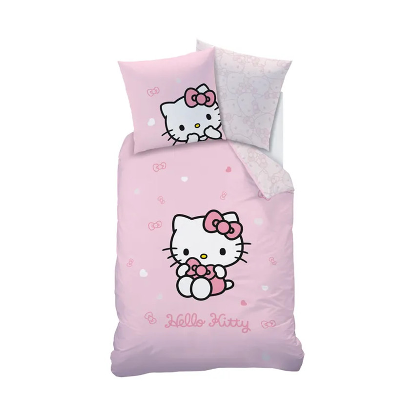 Parure de lit 140x200 cm imprimé Hello Kitty Sanrio 