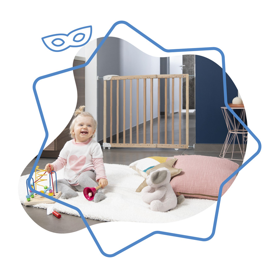 Barrière pression déco Pop ajustable - Naturel 