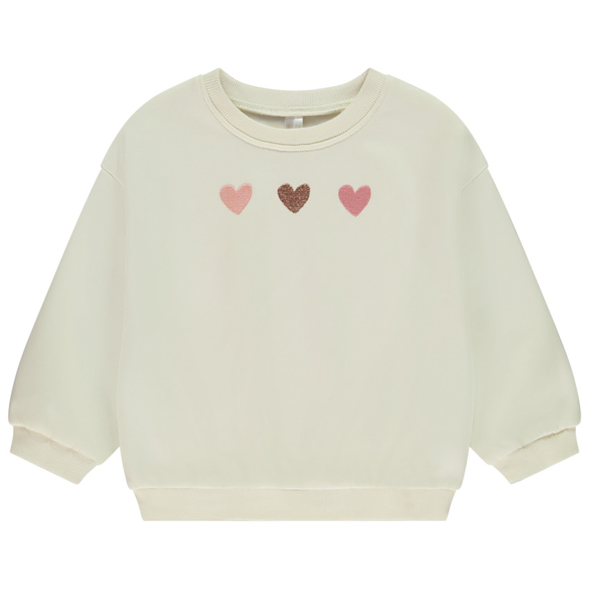 Sweat en molleton avec coeur brodé pour bébé fille