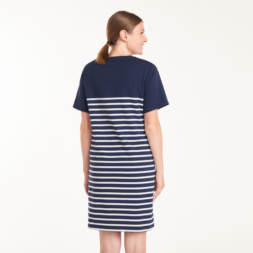Chemise de nuit et d'allaitement + body esprit marinière 