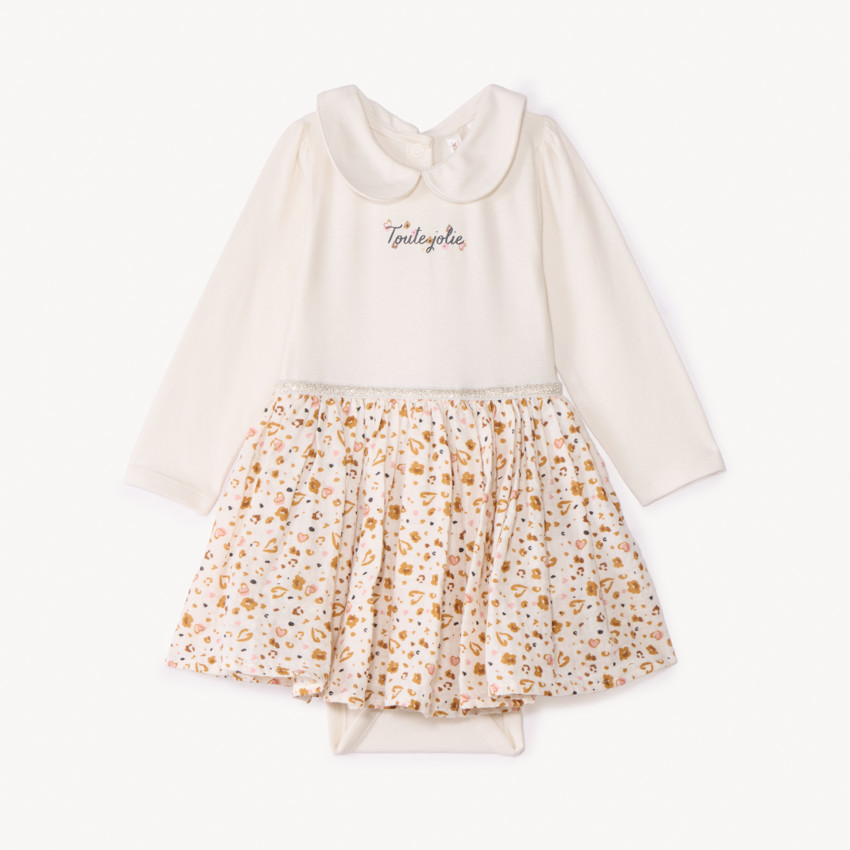 Robe body effet 2 en 1 imprimé léopard pour bébé fille