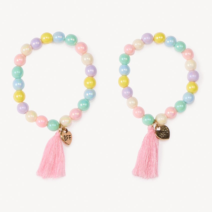Lot de 2 bracelets à perles Best Friends pour fille 