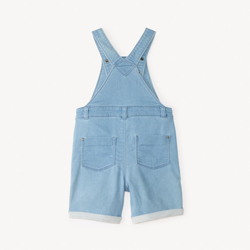 Salopette courte en jean unie pour bébé garçon 